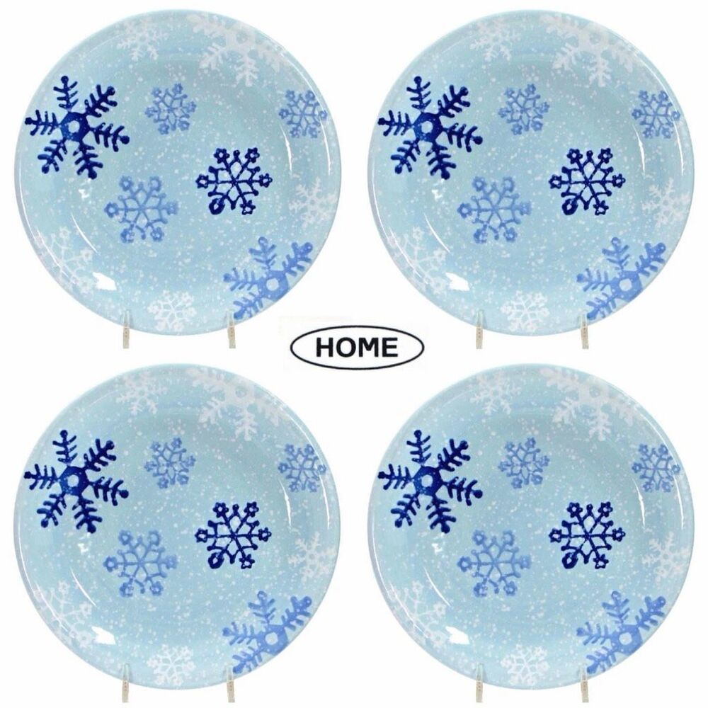 NWT Vintage Y2K set of 4 Target Home Winter Frost Snowflake 10.75” dinner plates